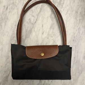 Classic Longchamp LePliage Large Charcoal Grey Women's Tote Bag